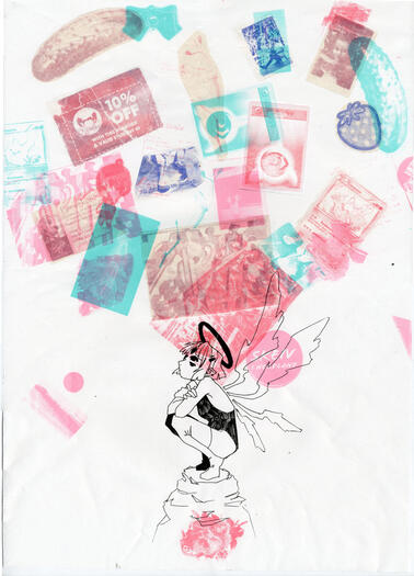 Screenprint of angel
