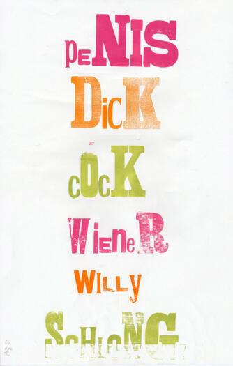 Typography of different penises