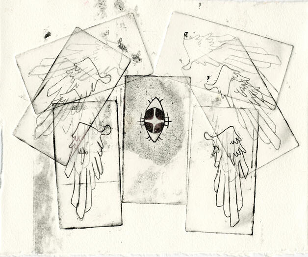 Etching of a Biblical Angel