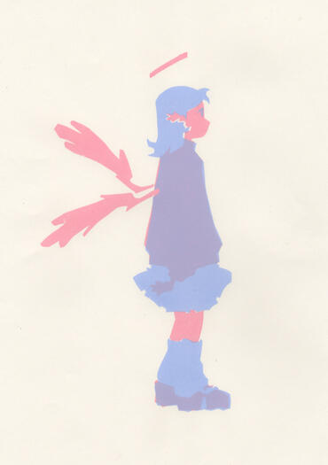 Screenprint of angel girl