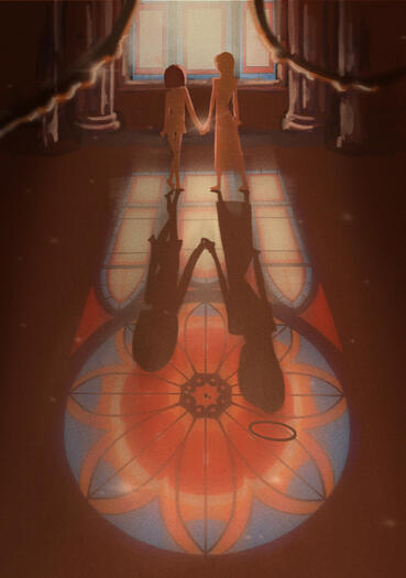 Digital illustration of a Guardian Angel